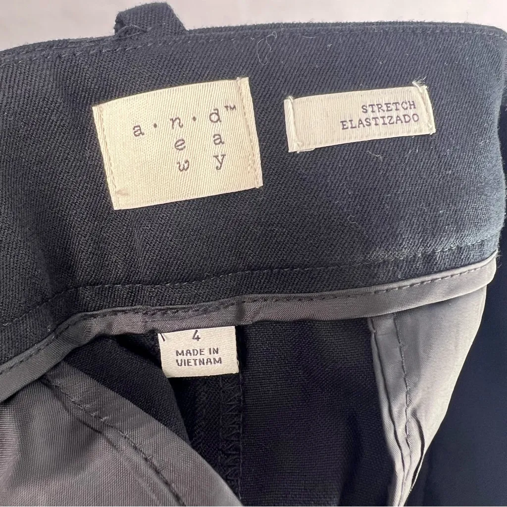 A New Day Black Stretch Ankle Pants, Cotton Blend, Workwear Slim Trousers - Image 9