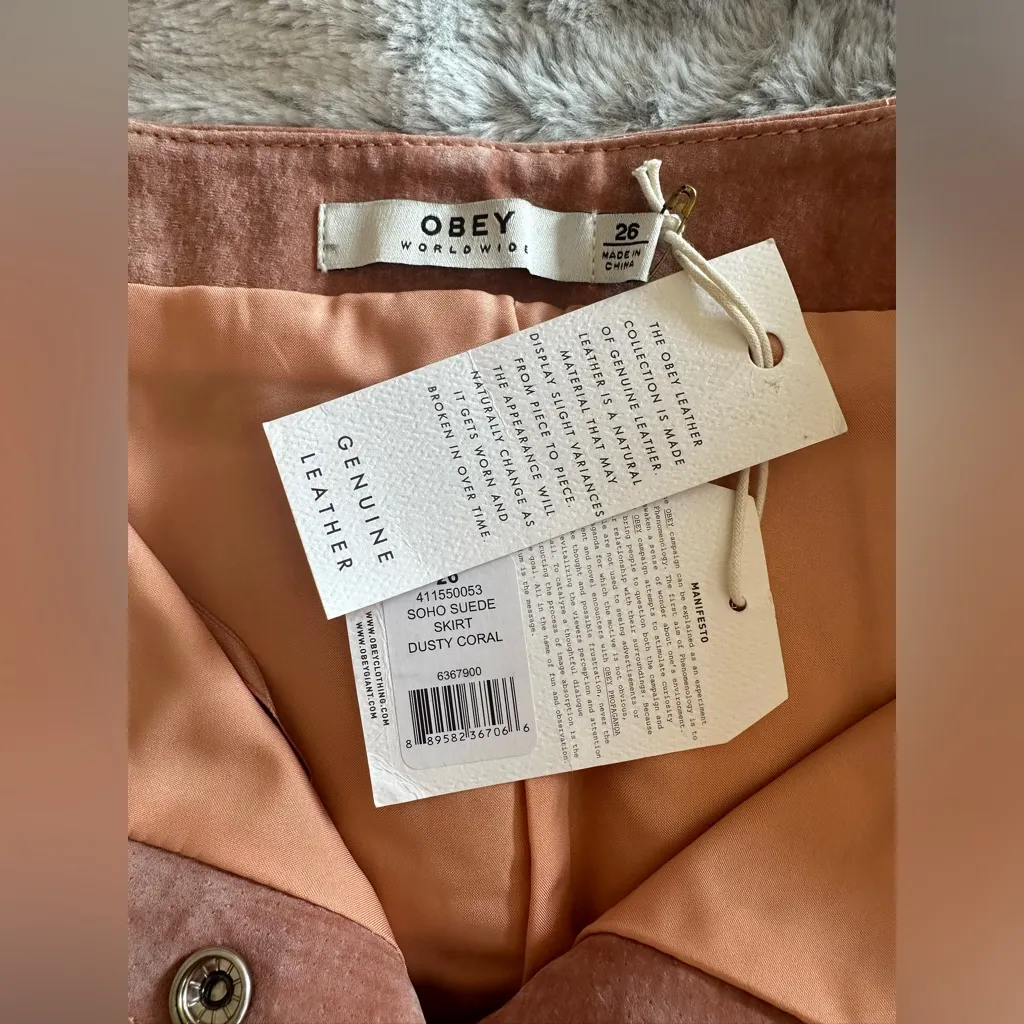Obey mini skirt soho suede dusty coral - Image 6