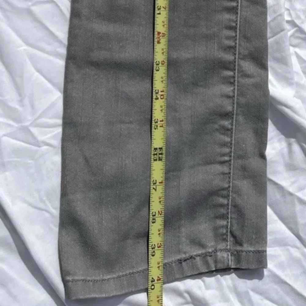 CHICO'S PLATINUM Barely Flare Gray Embellished Stretch Denim Jeans Size 0 - Image 3