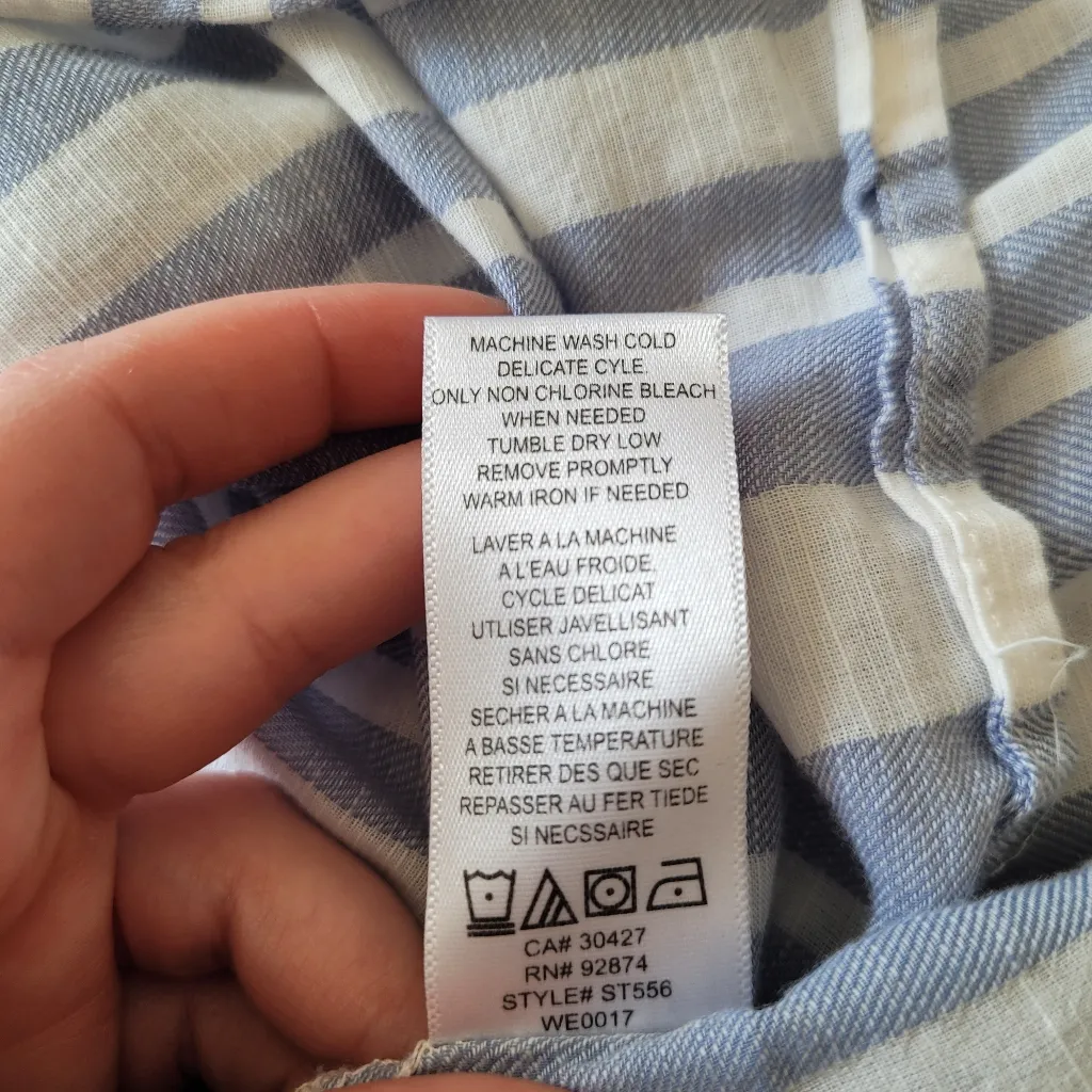 Splendid Blue and White Striped Sleeveless Popover Top - Image 9