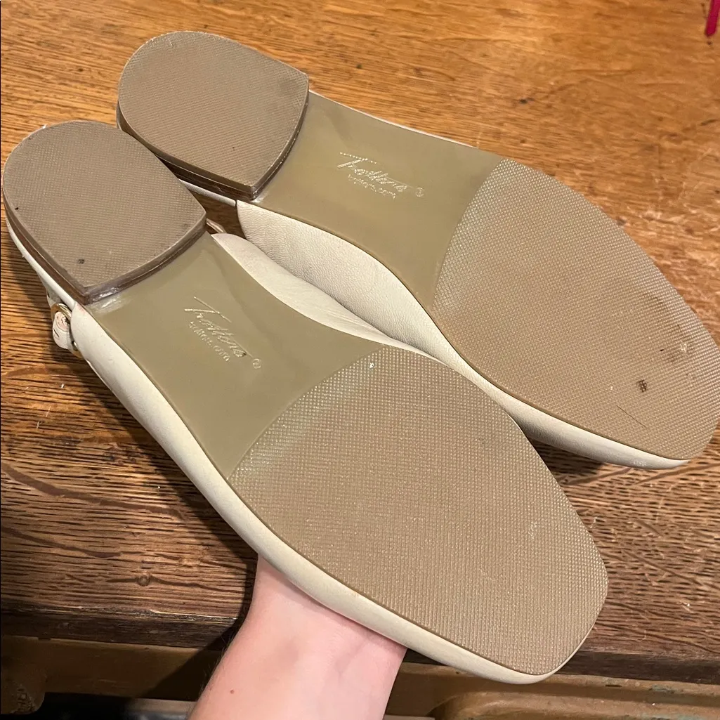 Trotters Slingback Flats Bone Nude Cream Size 6 W - Image 6