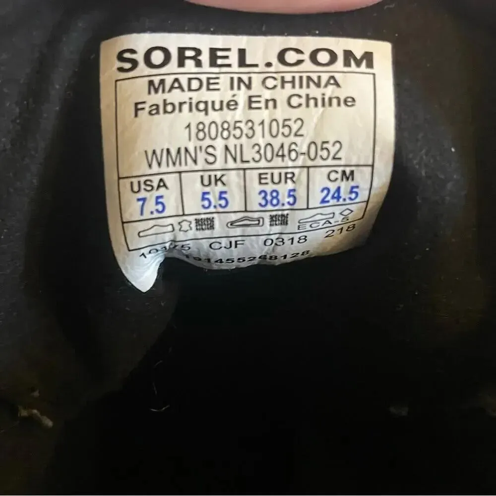 Sorel Women’s  7.5 Lexie Grey Taupe Pink Lace Up Wedge Boots Quarry NL3046-052 - Image 4