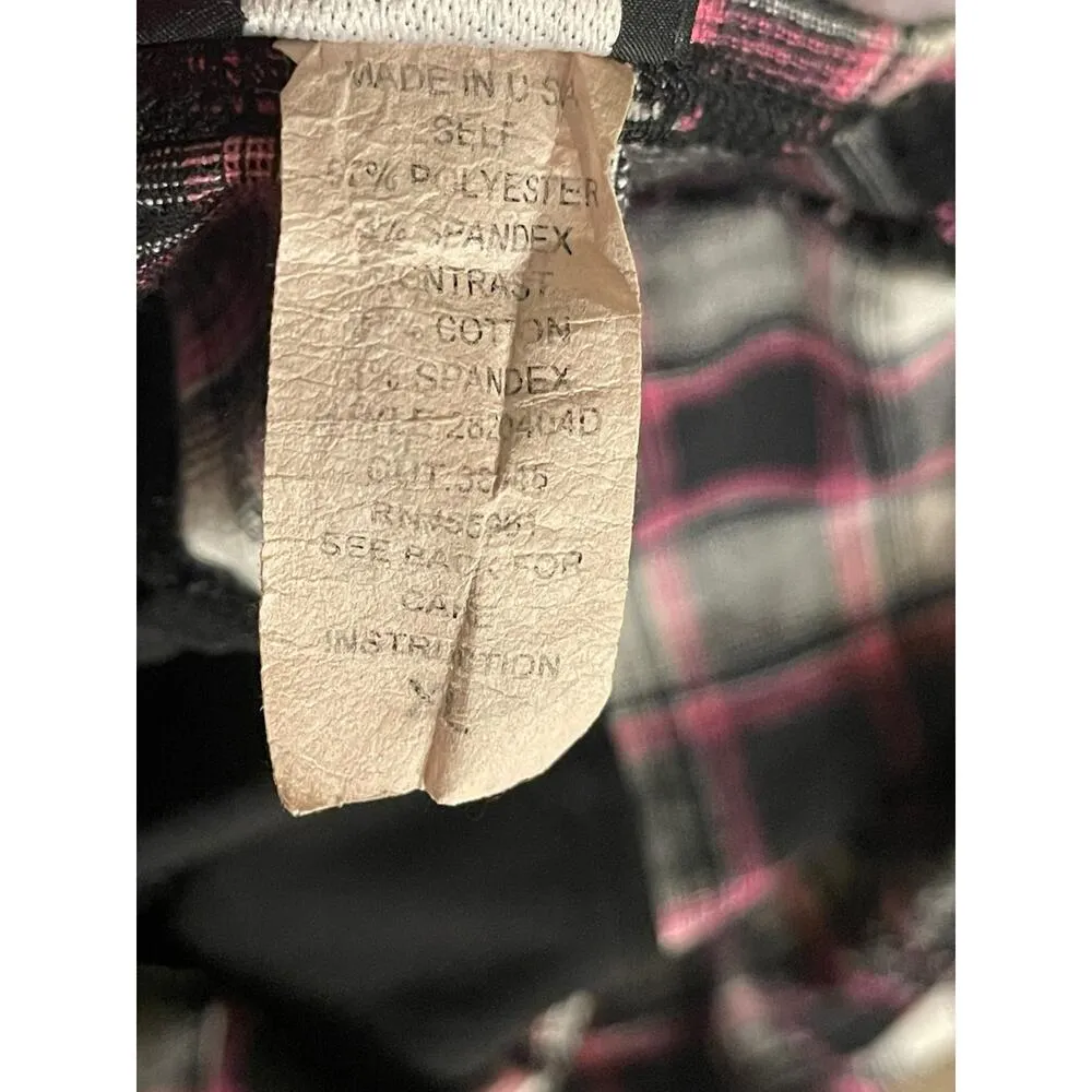 Vintage/Y2K Strapless Plaid/Black Dress by Taboo Size XL - Image 7