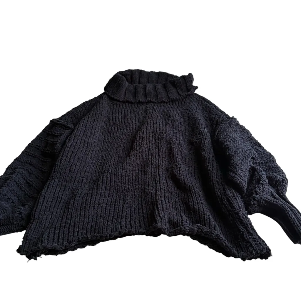 White Birch Charcoal Cowl Neck Sweater - Image 2