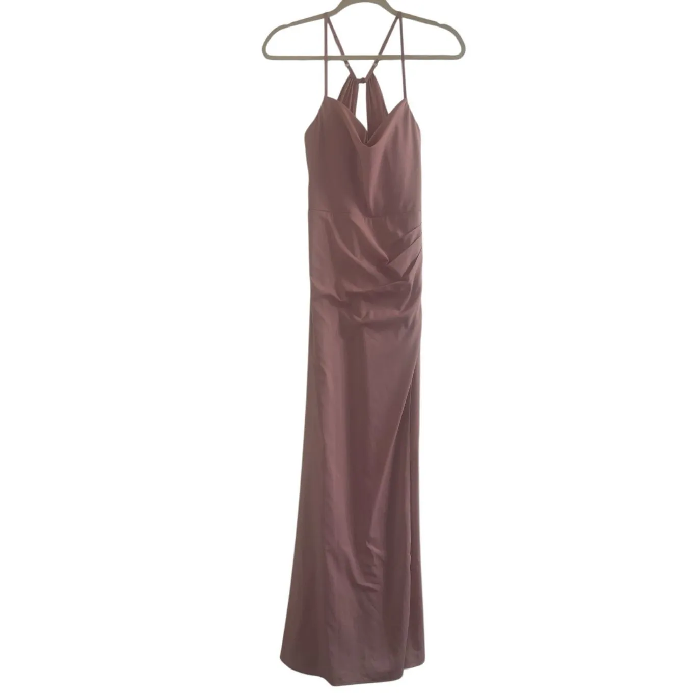 ✨Azazie Eilish Stretch Dusty Rose A-Line Pleated Stretch Chiffon Sz A2 Dress✨ - Image 7