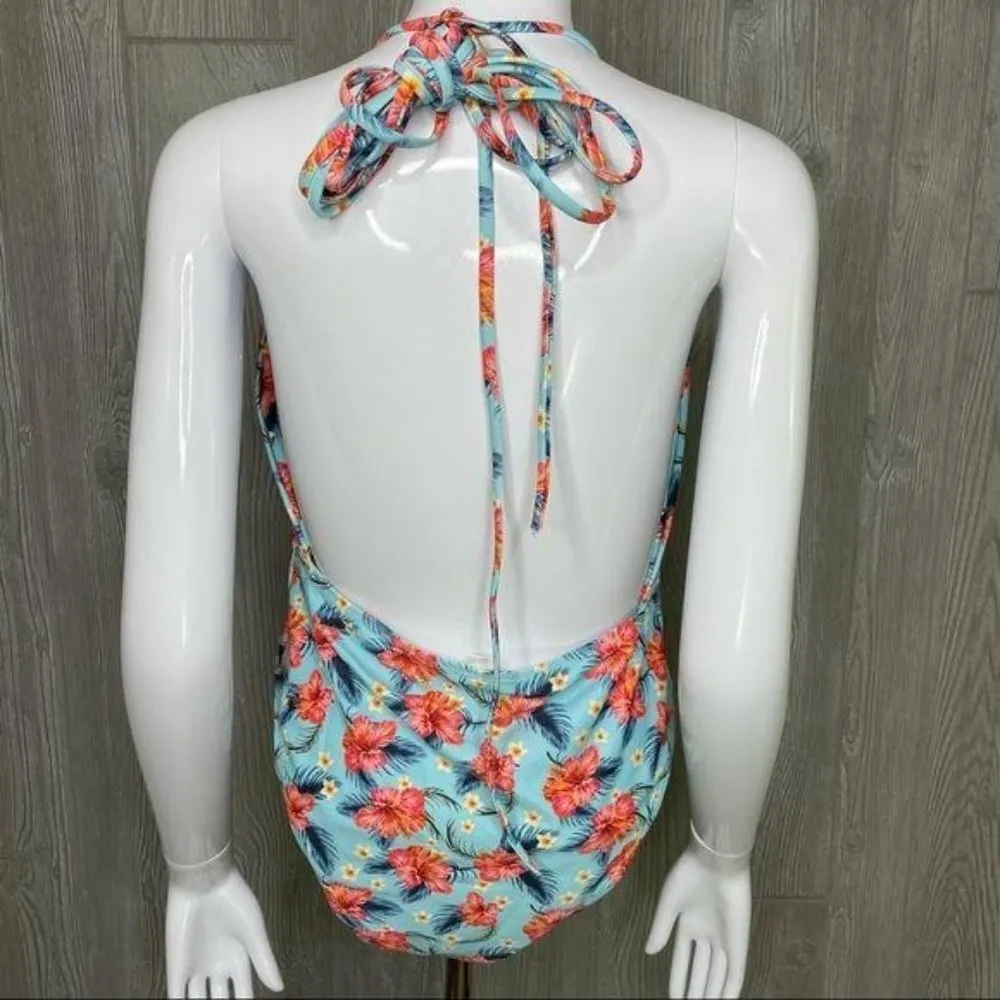Bathing suit swimwear one piece floral hibiscus halter swimsuit tropical - Image 7