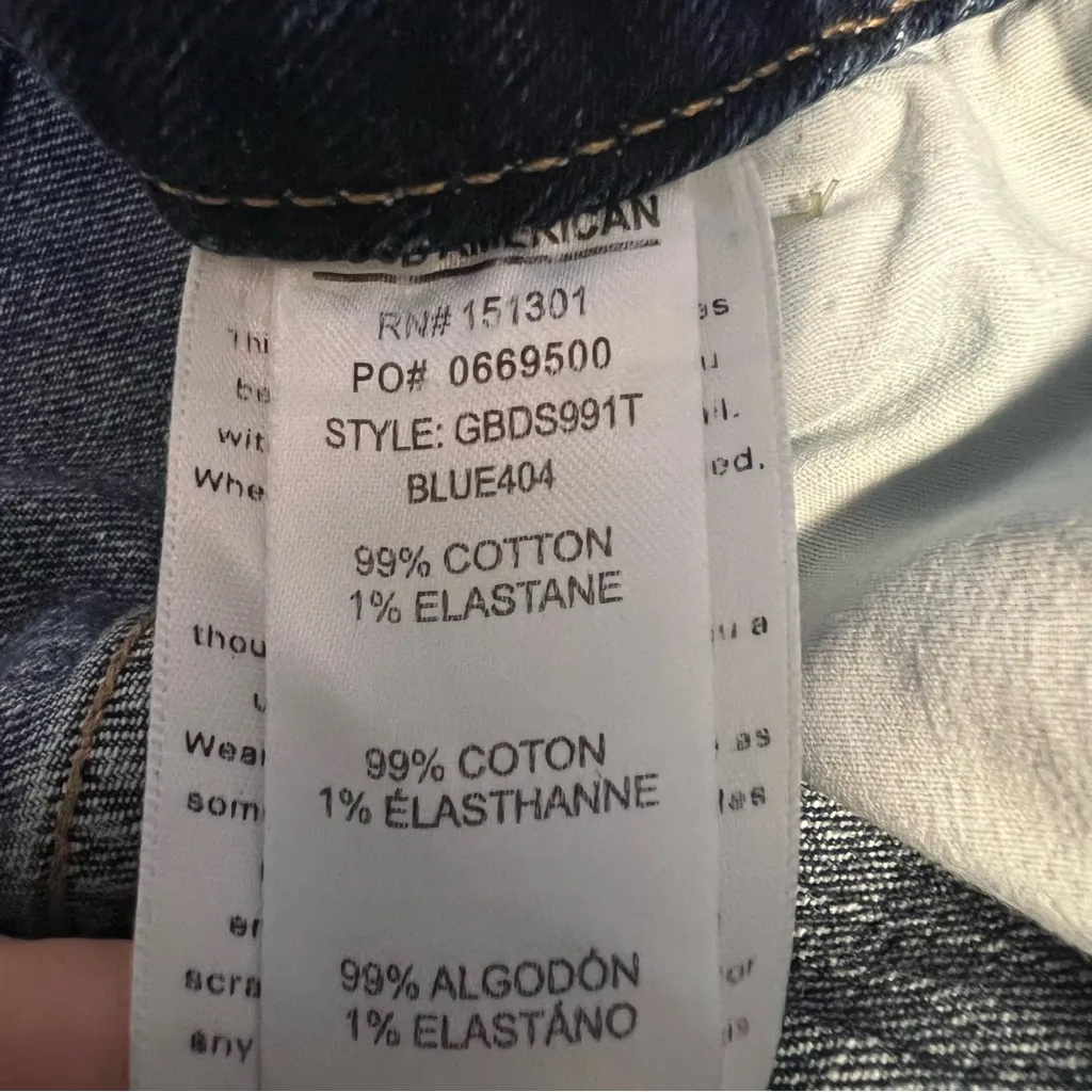 Good American jeans Good Boy Double Slit BLUE404 wash size 0/25 NWT button fly - Image 10