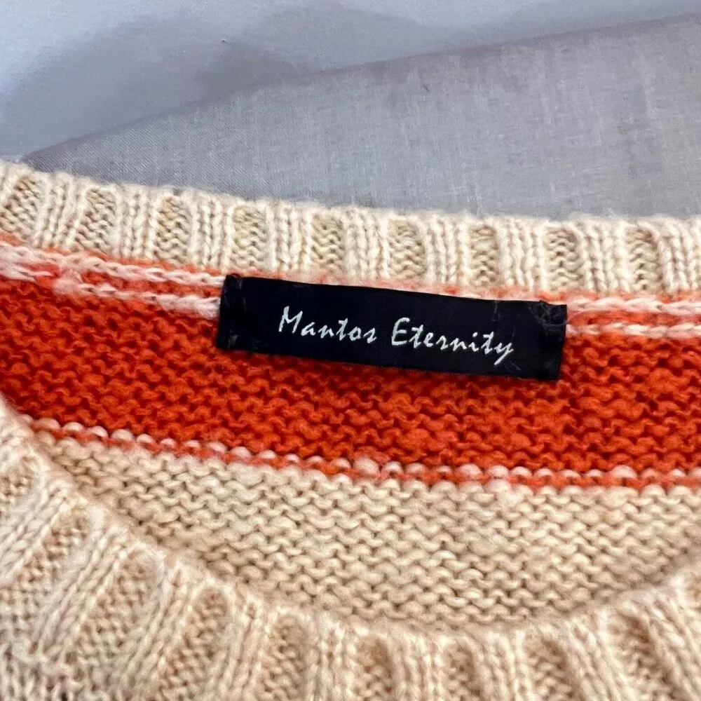 Mantos Eternity Multicolor Southwest Vibe Fringe Sweater Poncho One Size Orange Size undefined - Image 7