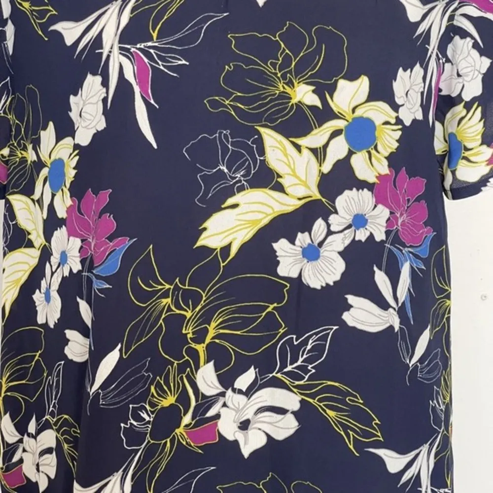 Halogen Womens Nordstrom Floral Short Sleeve Blouse Spring Size Small Spring - Image 7
