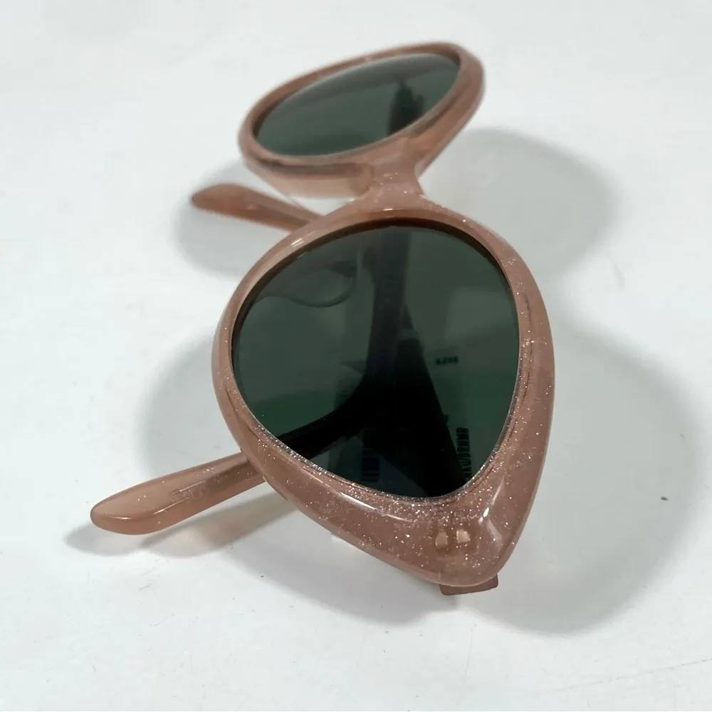 Celine Triomphe Thin Acetate Cat Eye Sunglasses Pink Glitter Green NEW CL40264U - Image 7