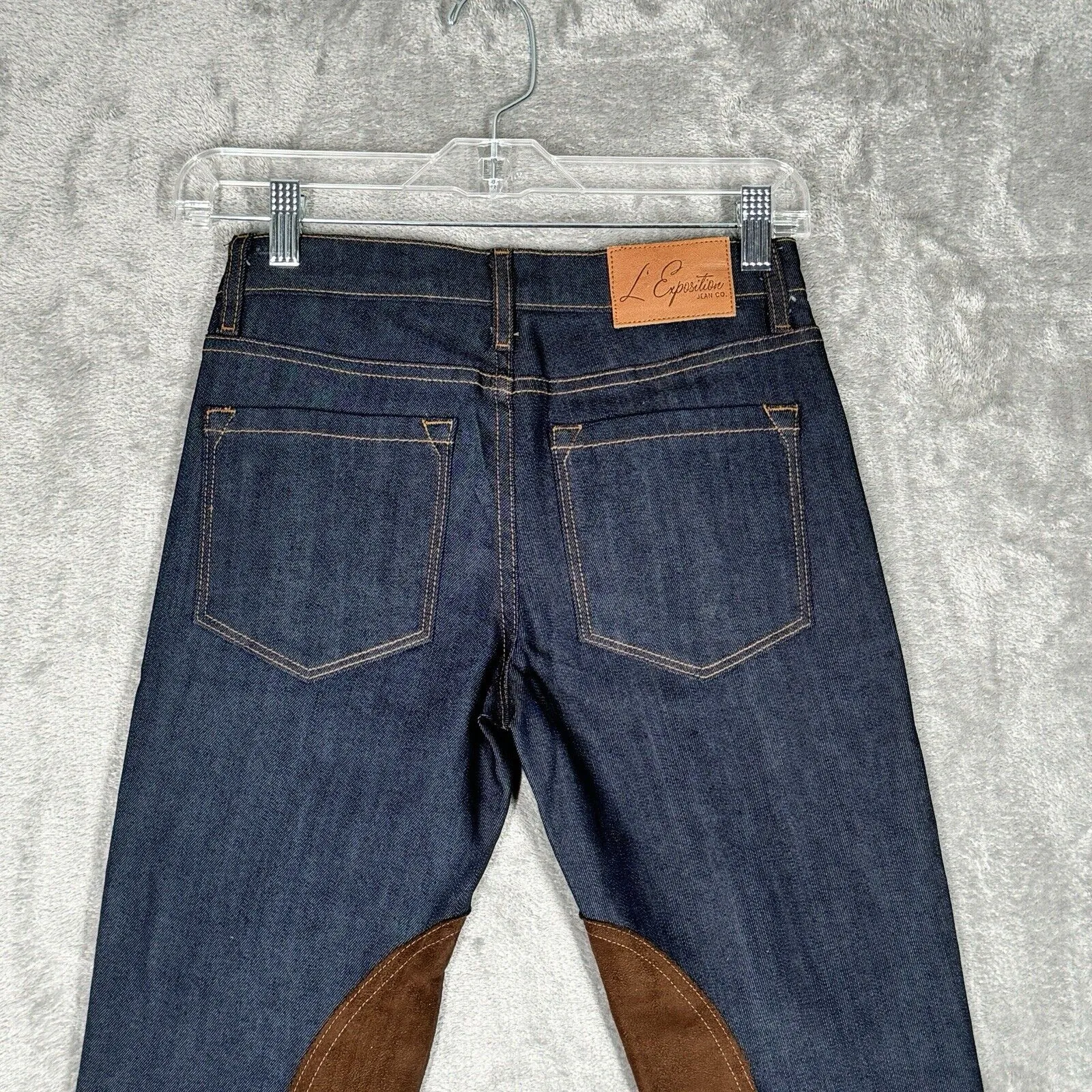 L'Exposition Jeans Women 00 24" Blue Equestrian Pants Breeches Boot Cut Dark - Image 5