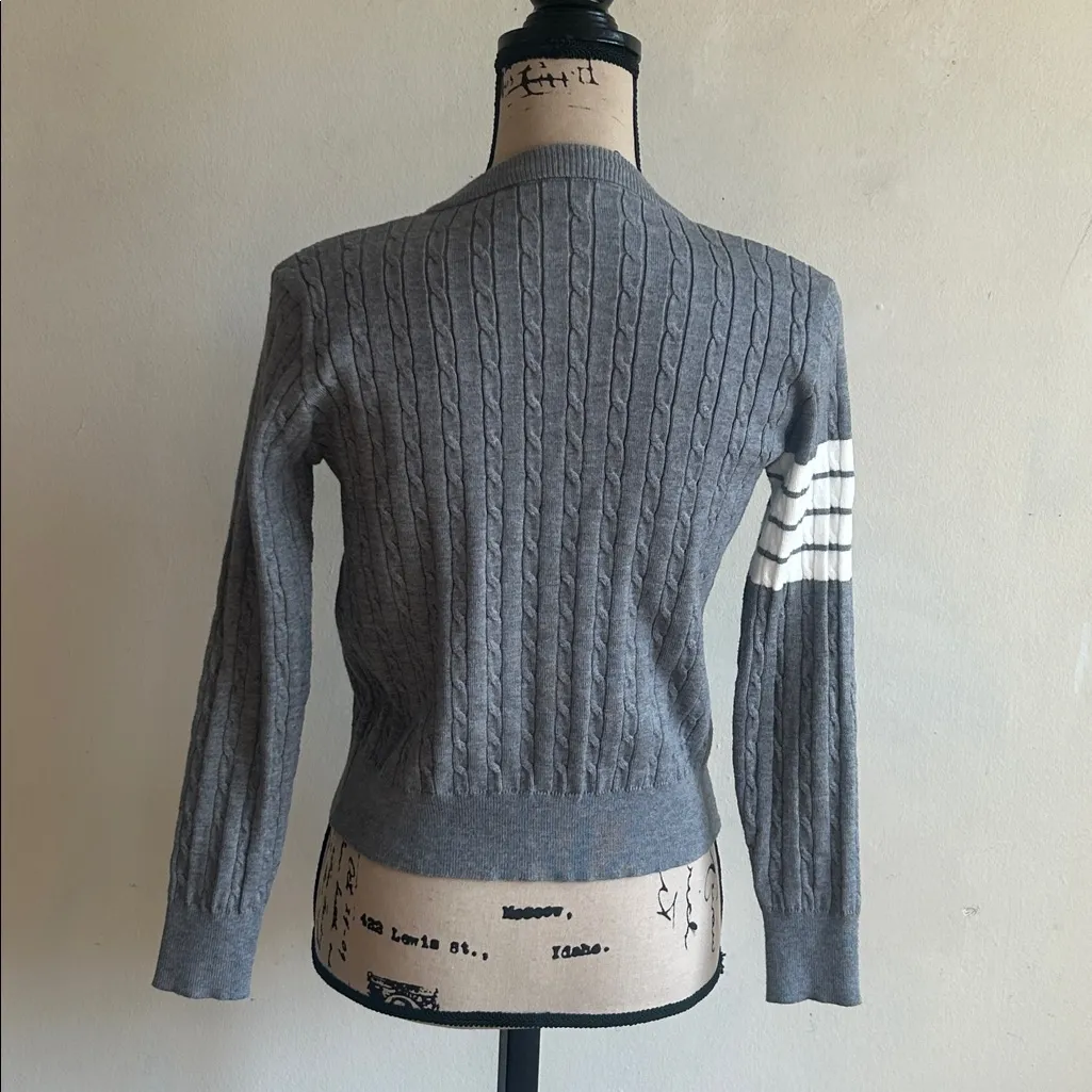 THOM BROWNE New York Preppy Embroidered Dog Grey Cardigan Size XS Gray - Image 9