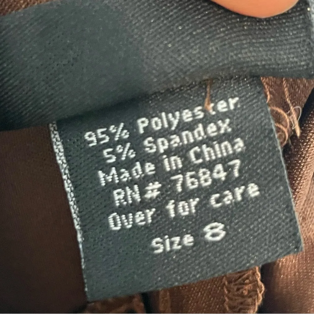 Nomadic Traders Pants Women Brown Faux Suede Texture Straight Leg Size 8 Stretch - Image 8