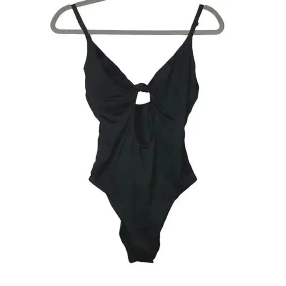 NWT Andie The Santorini One Piece Knotted Swimsuit Removable Cups LT Black #2950 - Image 12