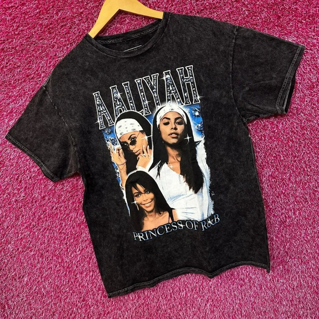 Aaliyah Princess Of RnB mineral Wash Tshirt size Medium - Image 3