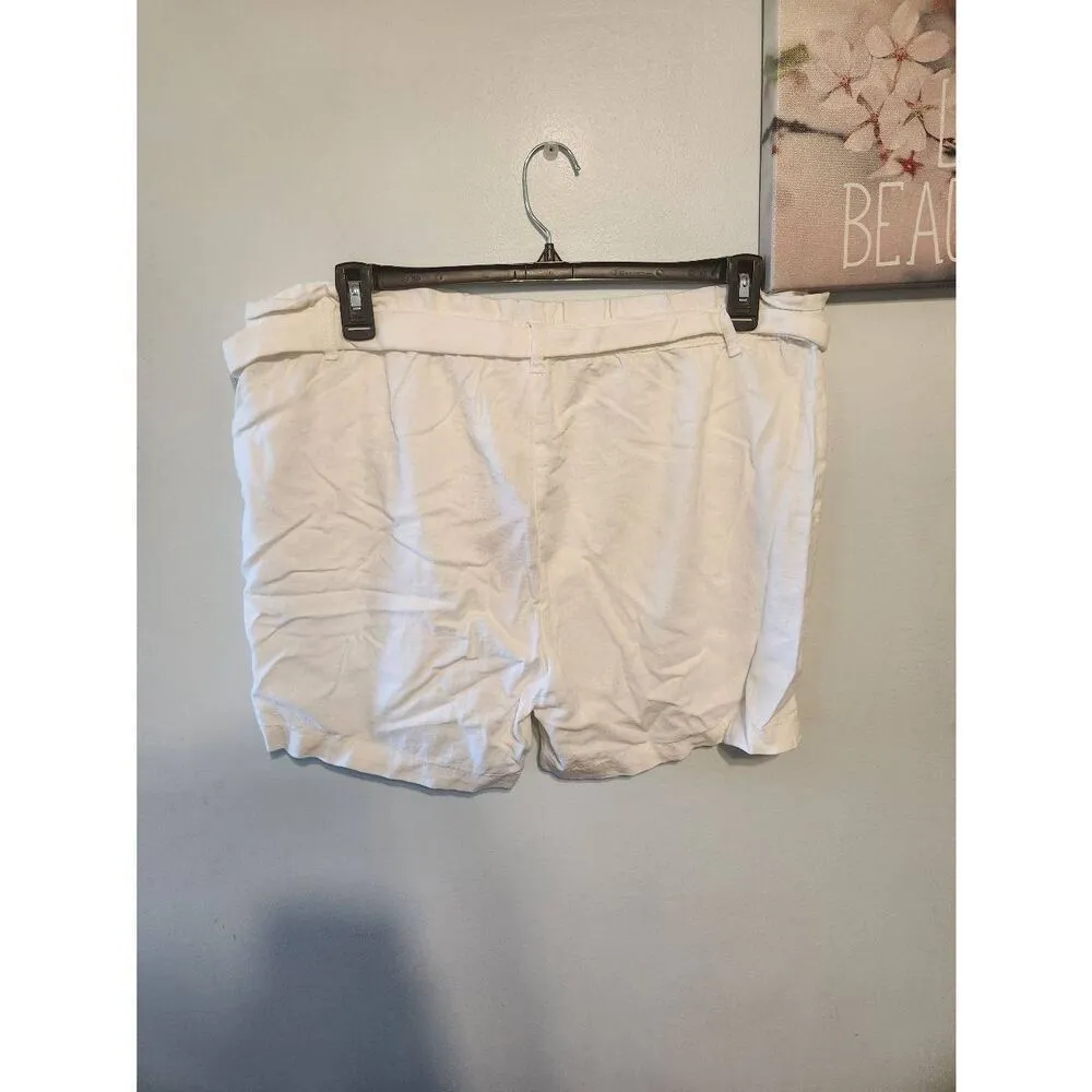 NWT Stella Parker Size XL White Linen Blend Shorts - Image 2