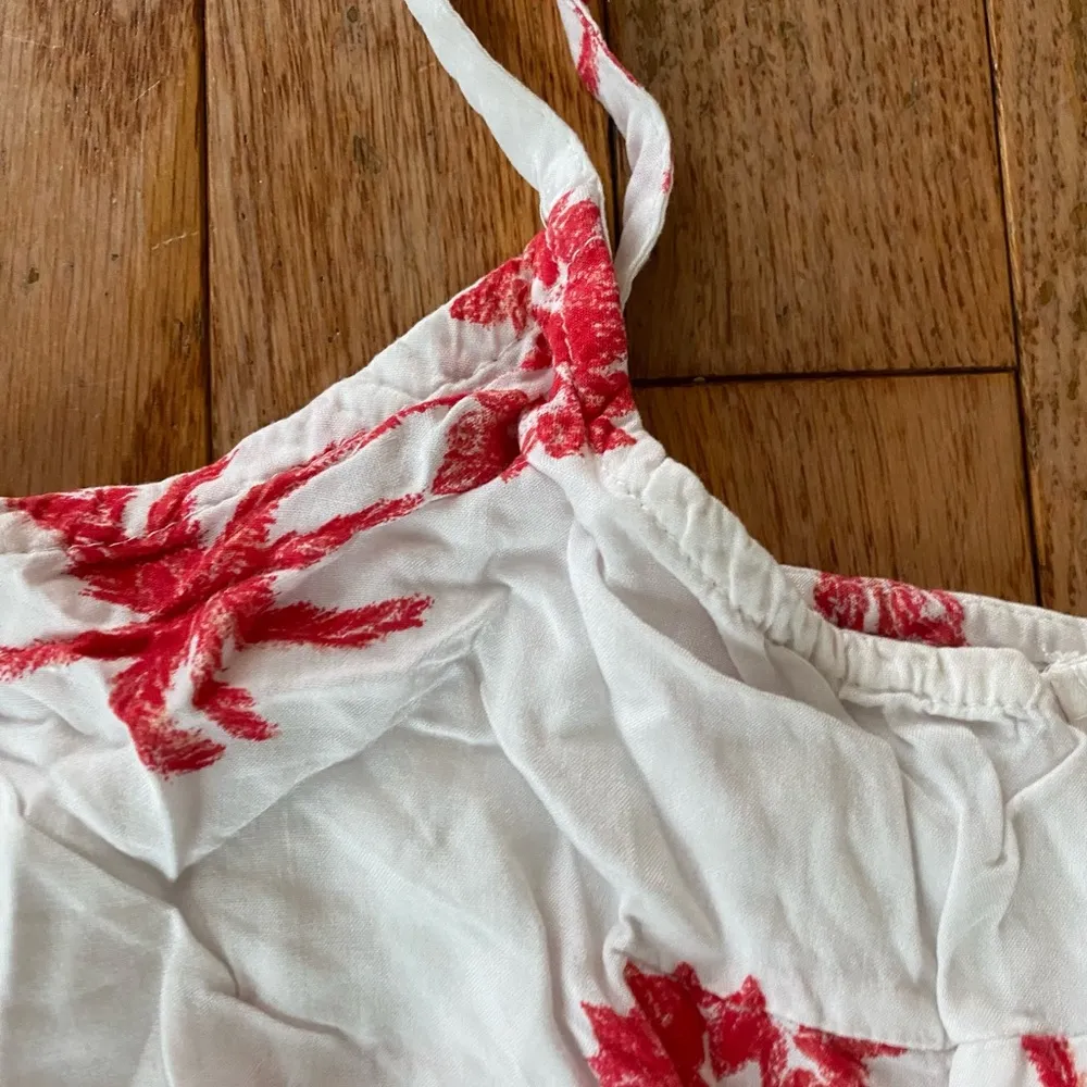 red and white palm tree flowy preppy tank top - Image 3