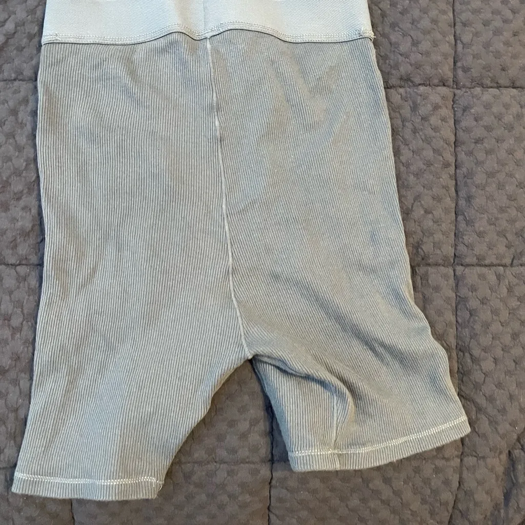 SKIMS ribbed t shirt and ribbed boxer shorts slate blue XS - Image 8