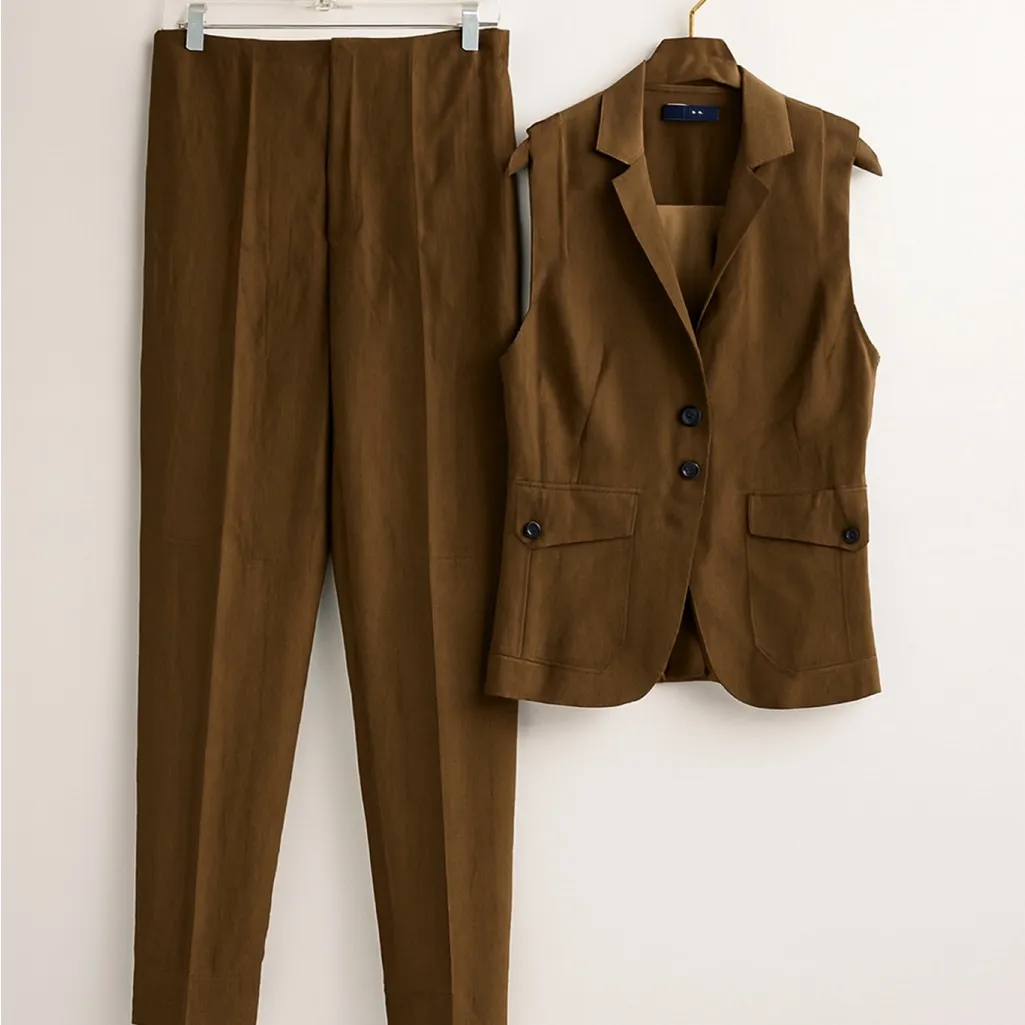 Zara Brown Sleeveless Pantsuit - Image 3