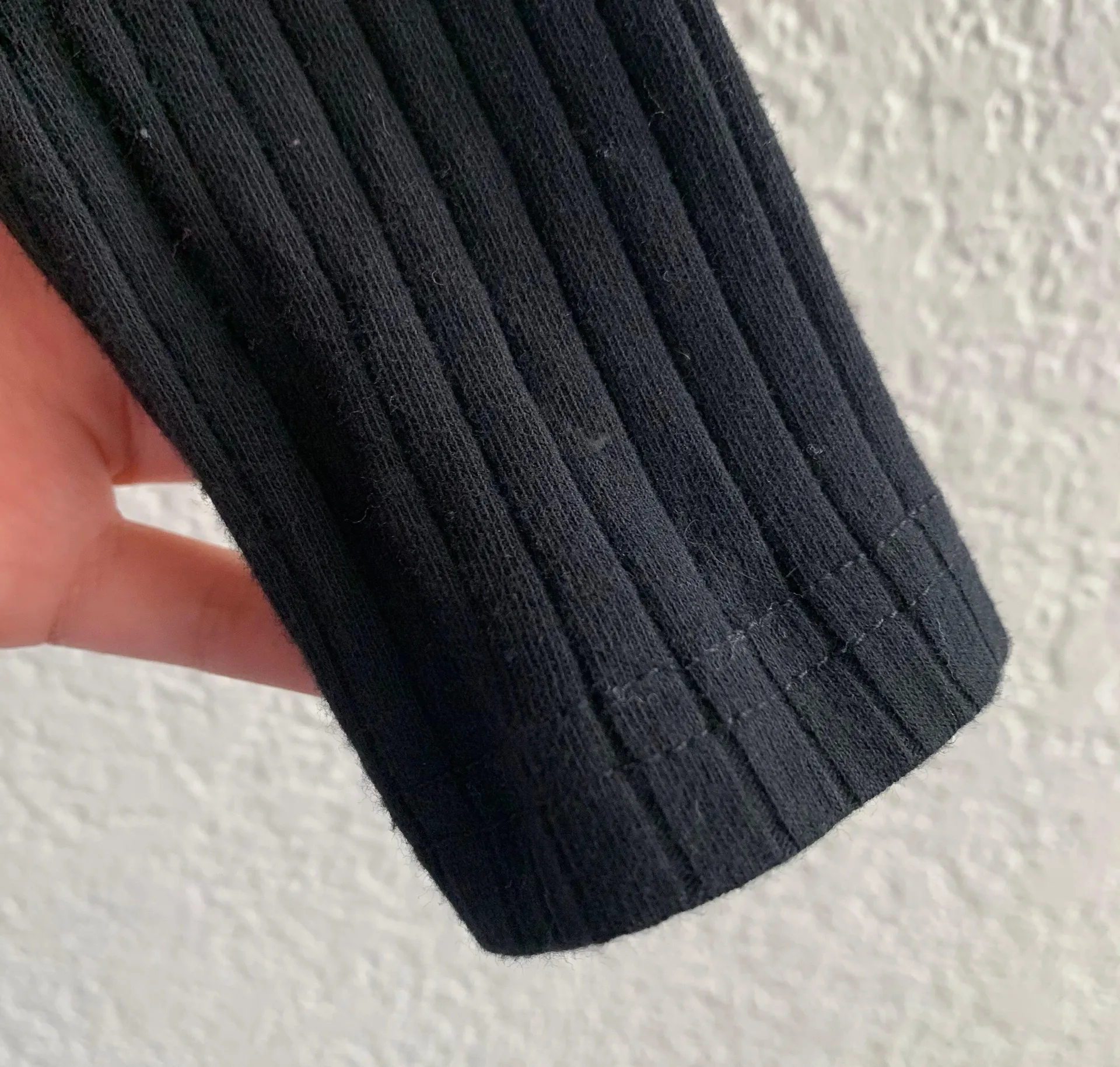 Black Ribbed Off The Shoulder Top - Image 2