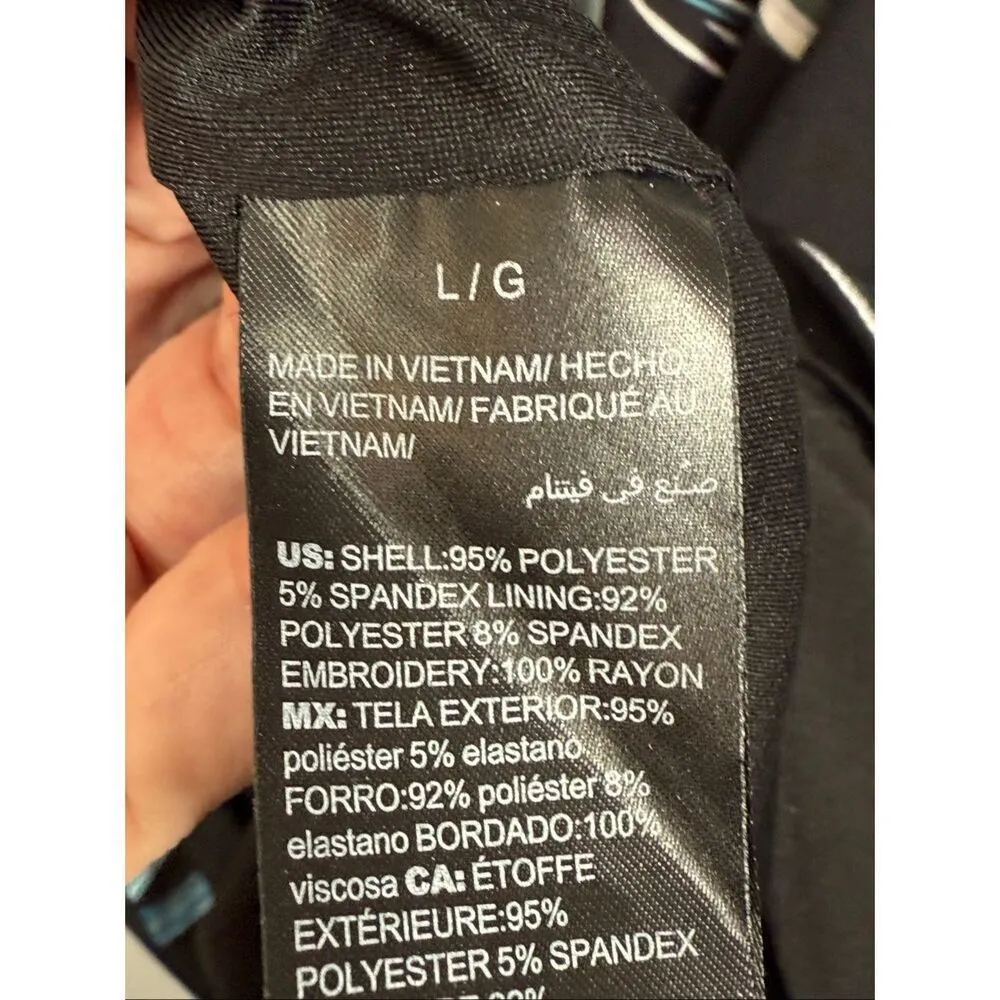 White House Black Market Palm-print matte-jersey sheath dress size large - Image 10