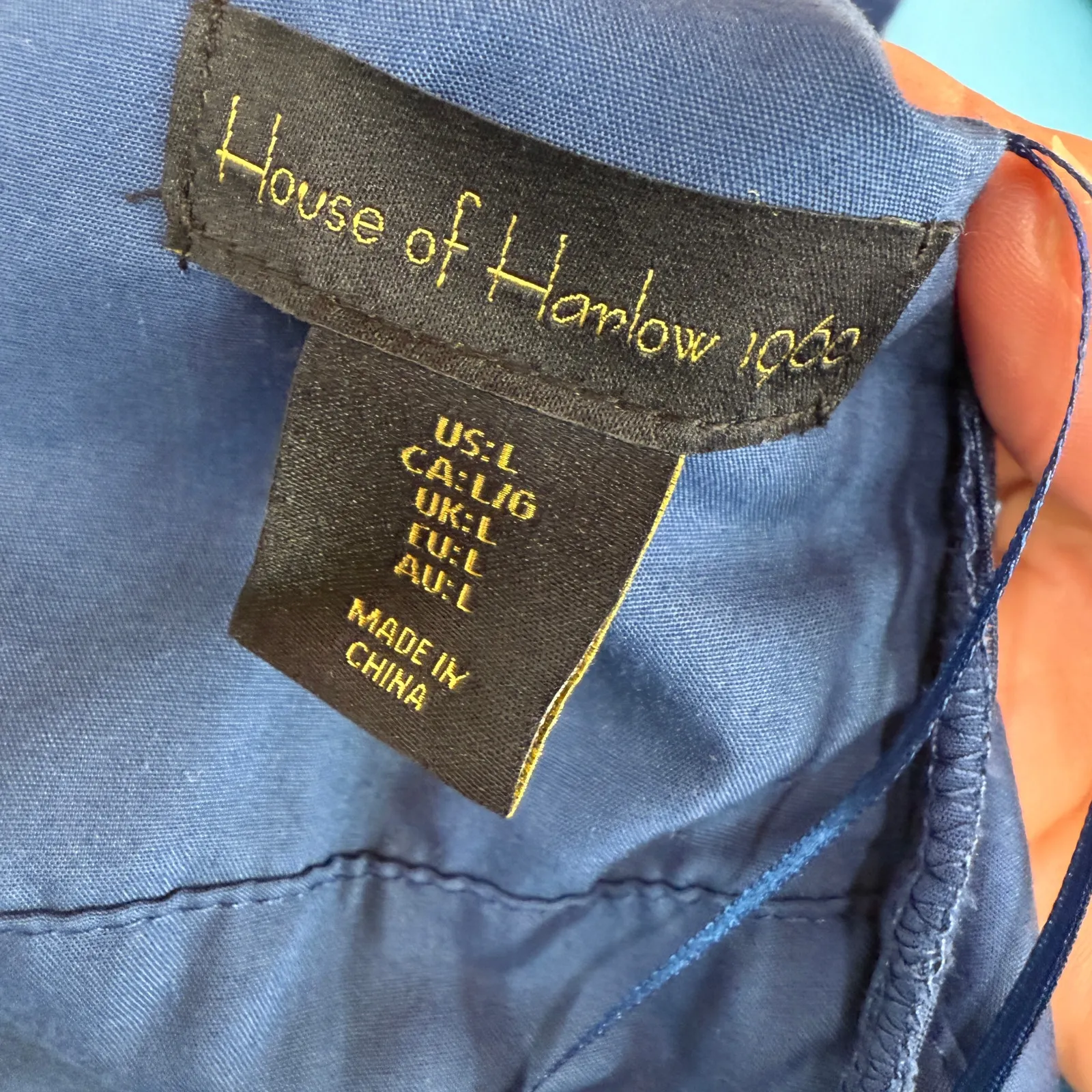 House of Harlow 1960 Blue Tired Linen Tie Strap Dress Size Large - Image 8