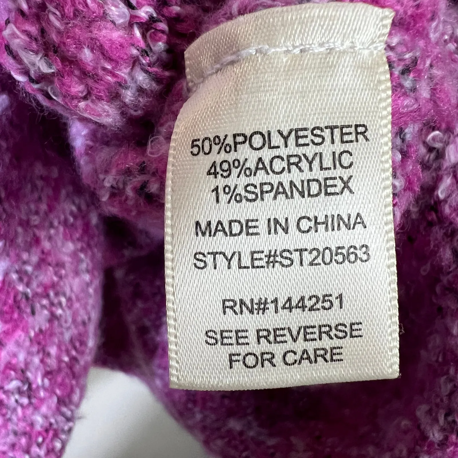 Sincerely Jules Boucle Knit Sweater Womens M Purple Cowl Neck Cropped Cozy - Image 7