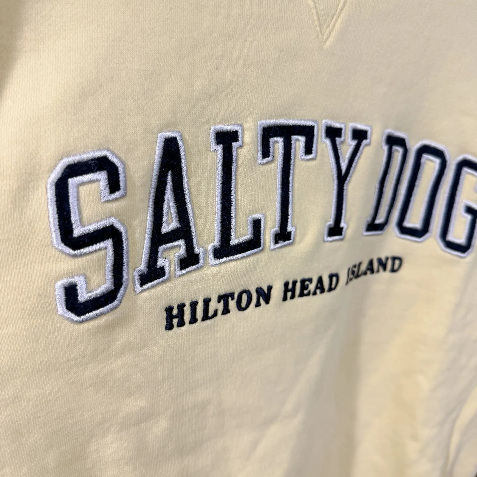 Salty Dog Hilton Head Island Yellow Crewneck Sweatshirt Men’s M Cotton Blend EUC Size M - Image 3