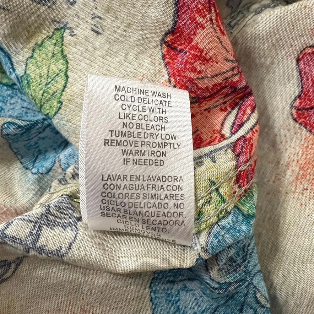 Women's Roper Shirt, S, Beige and Blue Floral - Image 7
