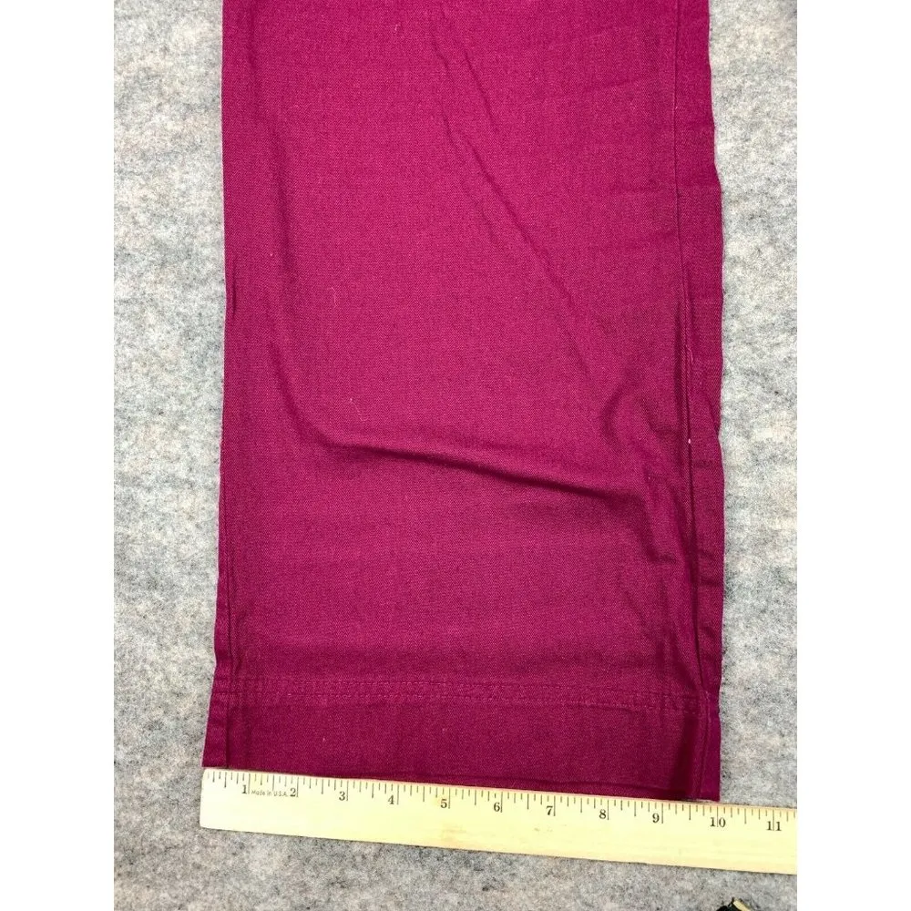 Only Necessities 16WP Pants Cargo Reddish Pink Pockets Elastic Zip Straight - Image 5