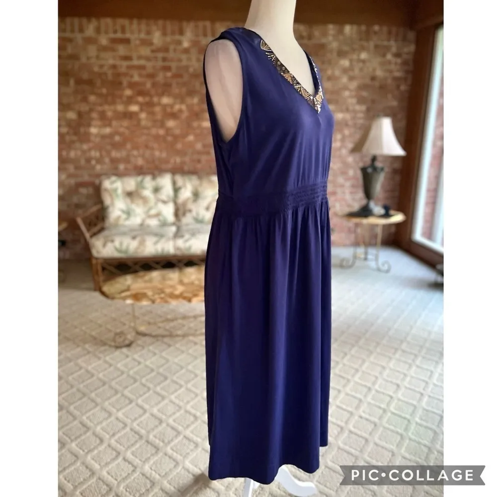 Charter Club Dress Beaded Knit Purple XL Sleeveless V-neck Cocktail Party Garden - Image 13