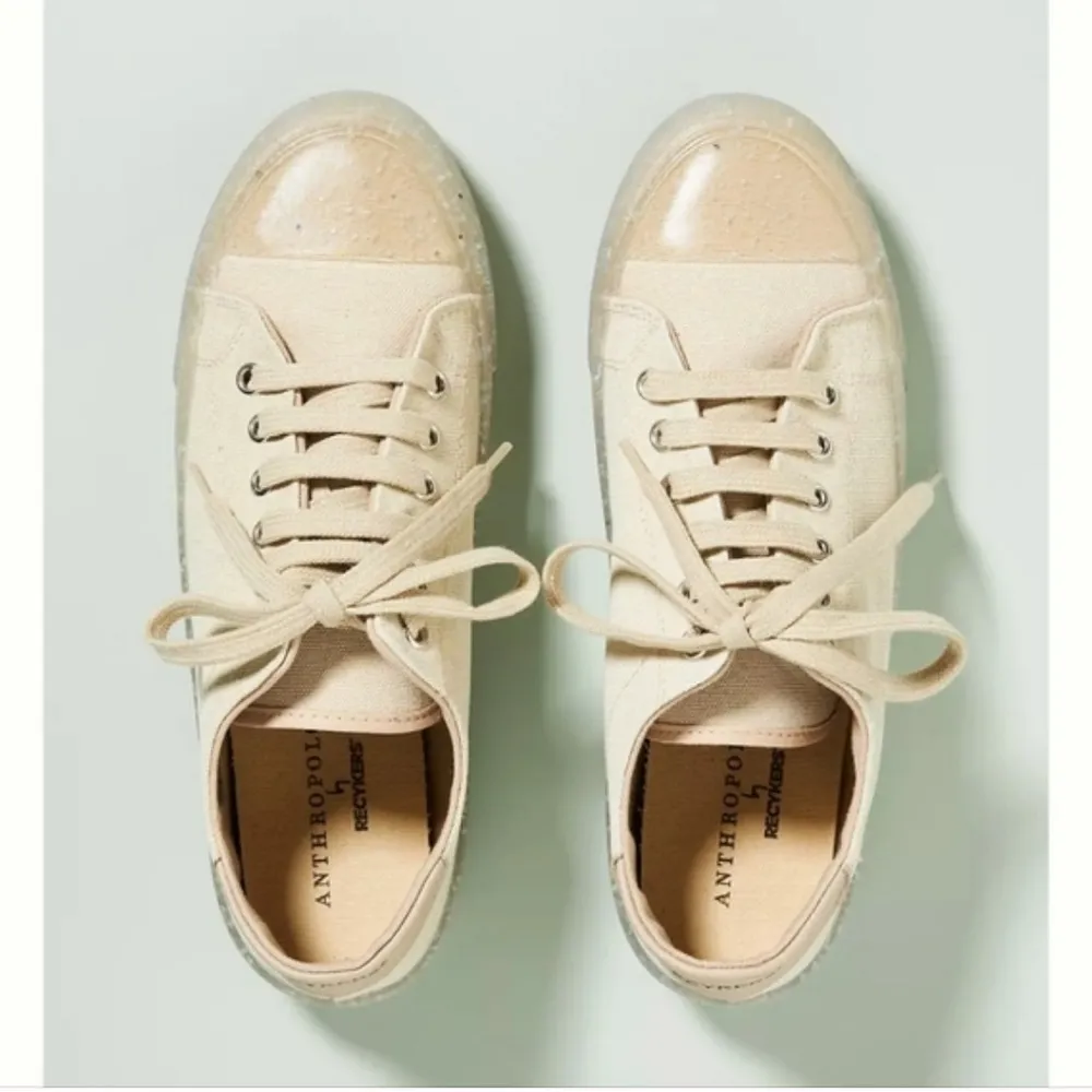 Recykers Cream Canvas Camden Sneakers Sz 37 - Image 4