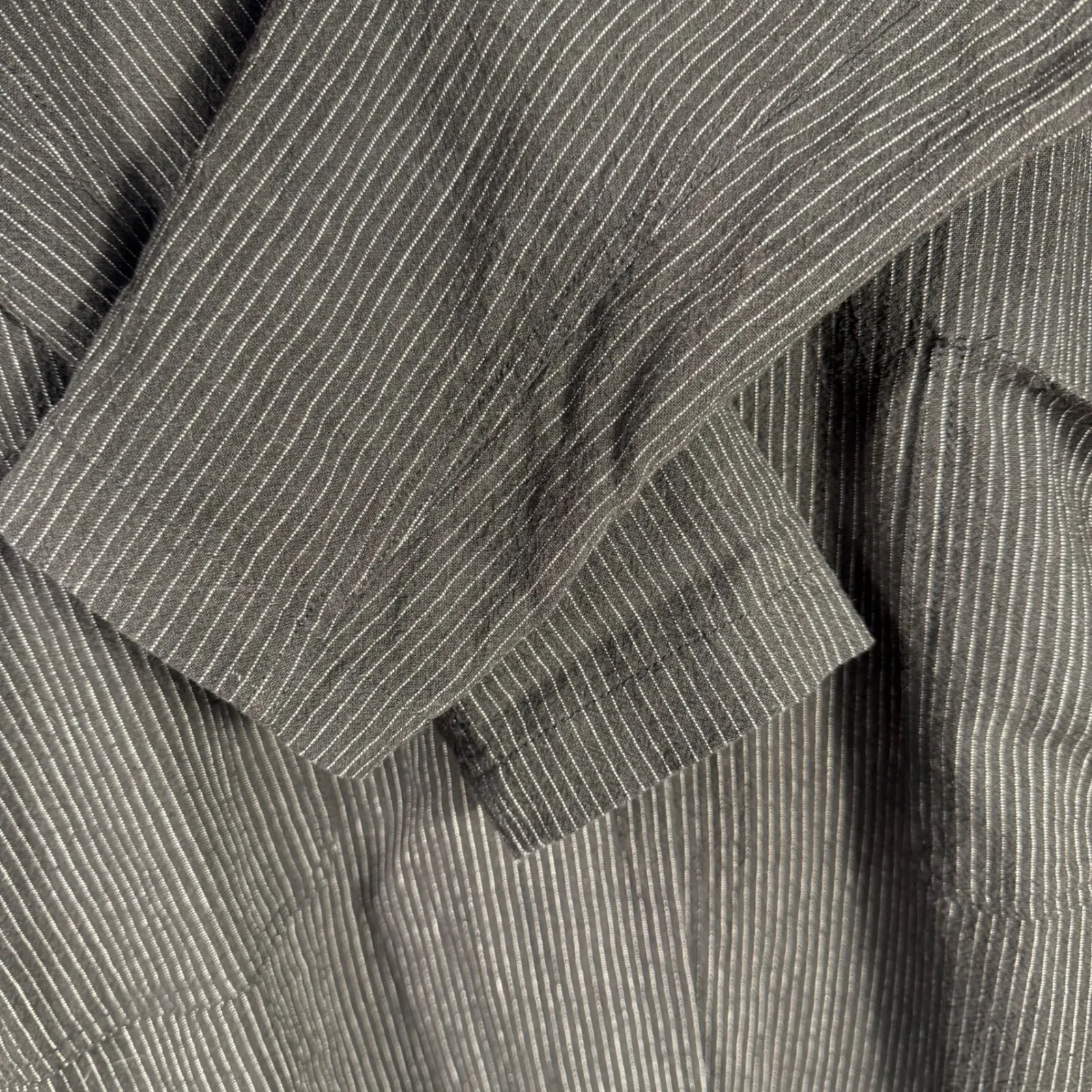 Grade & Gather  Pinstripe Lightweight Jacket Tunic Womens S Longline Button Front - Image 7