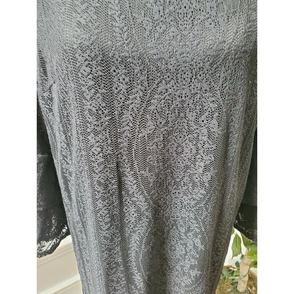 As u Wish Women Black Polyester Scoop Neck Long Sleeve Knee Length Dress Size 1X - Image 3