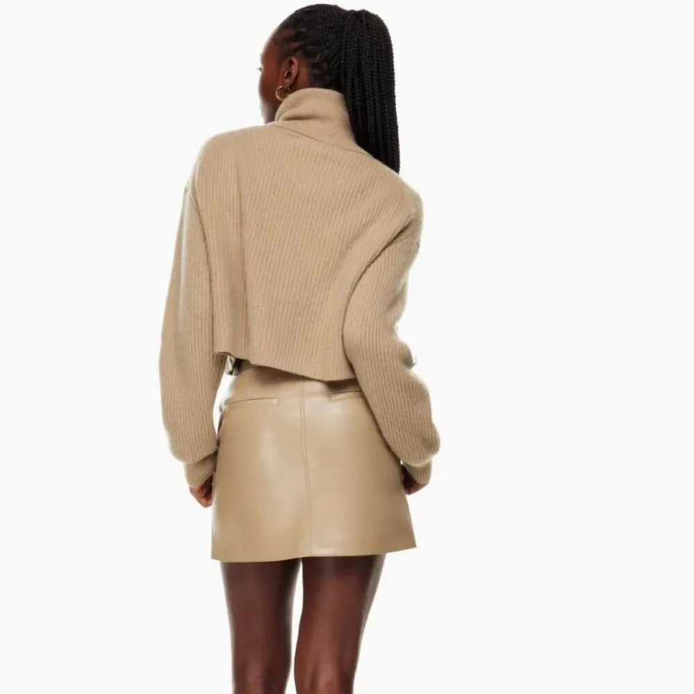 Aritzia Babaton Guell Wool‎ Long Sleeve Turtleneck Cropped Sweater Size XS - Image 2