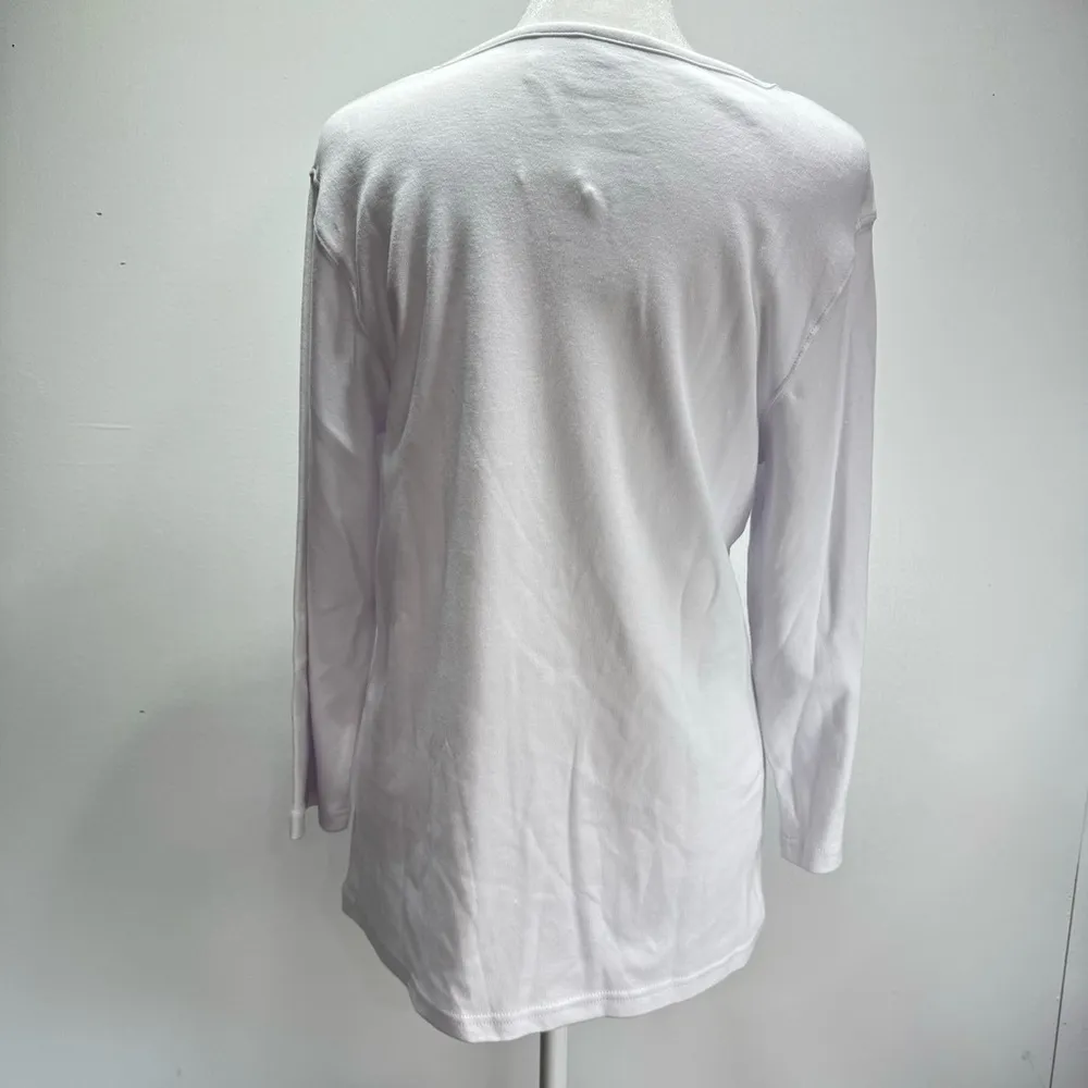 Sequined GOP Elephant White 3/4 Sleeve Cotton Top by Peanut Butter & Jelly Size L - Image 7