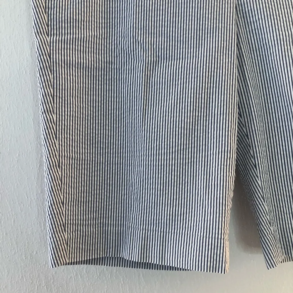 Ann Taylor Shorts Seersucker Blue & White Stripe Devin Boardwalk Shorts Sz 8 EUC - Image 7