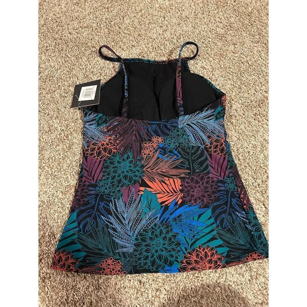 Ellen Tracy Women's Halter Swimsuit Top Size 6 Tropical Floral Print - Image 7