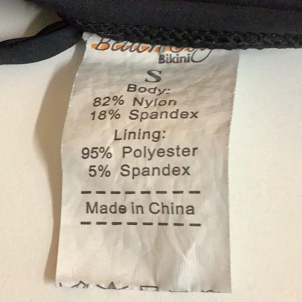 Beach Joy  Size Small Black Triangle Padded Bikini Top. Preowned - Image 5