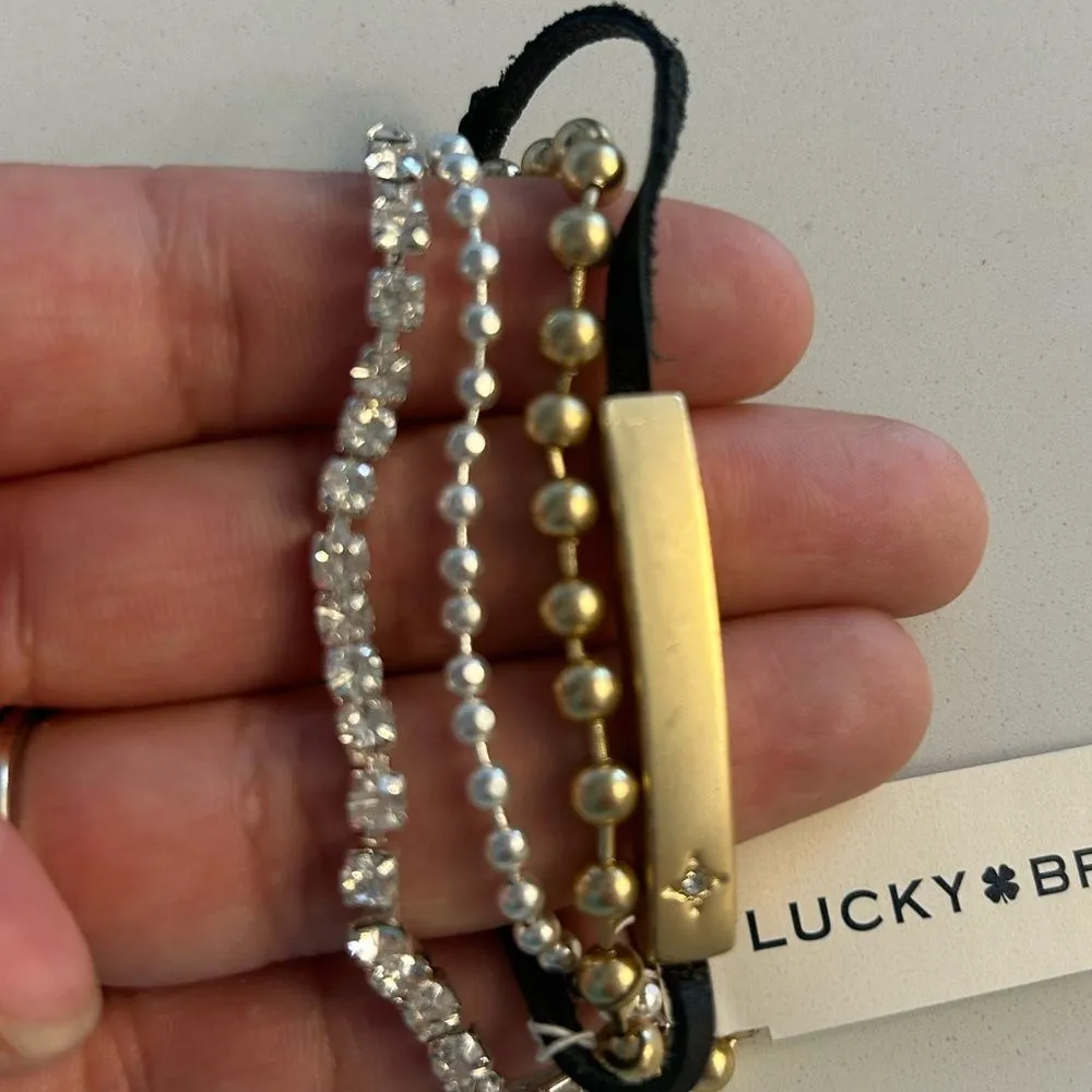 Lucky Brand Pave and Leather Layer Bracelet - Image 4