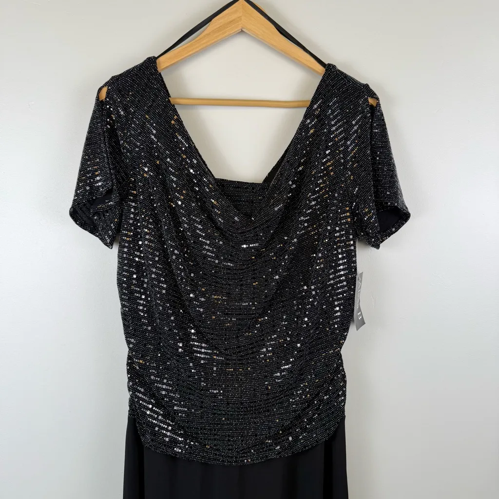 NWT Alexa B Size Women’s 14W Black Sequin Evening Dress wedding mother - Image 6