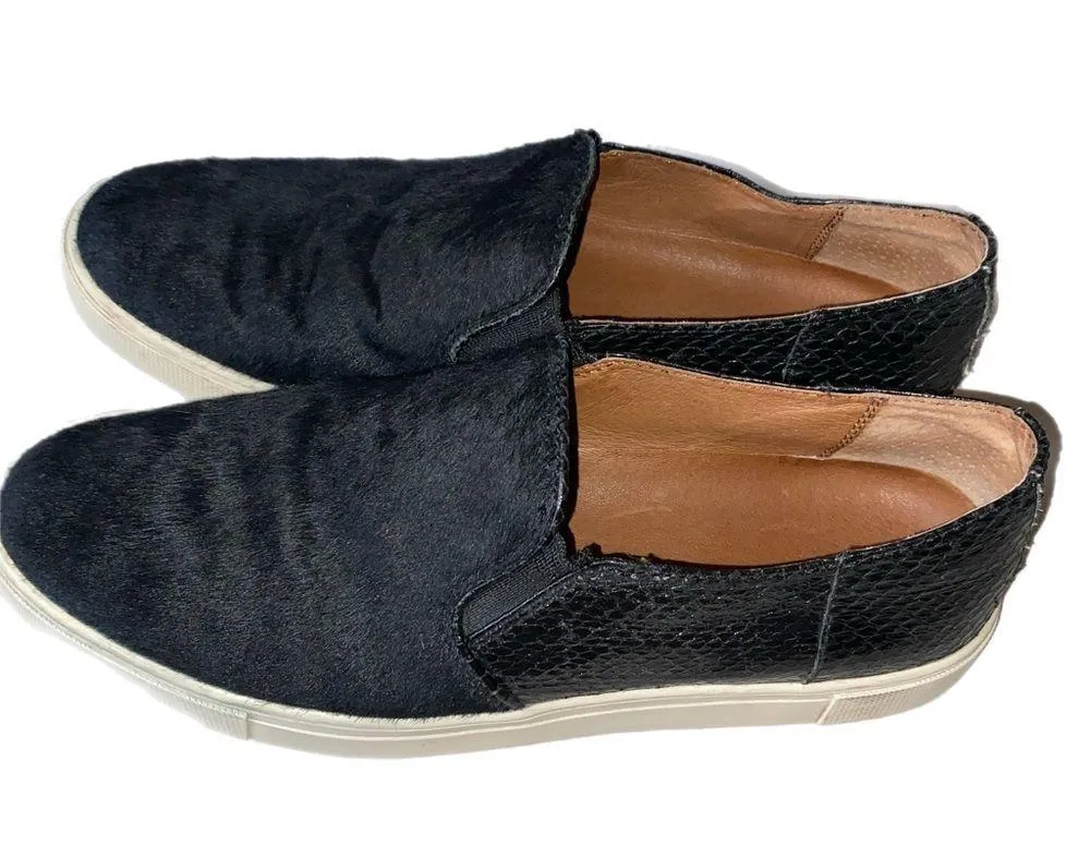 Gemma black calf hair/faux snake skin slip-on - Image 3