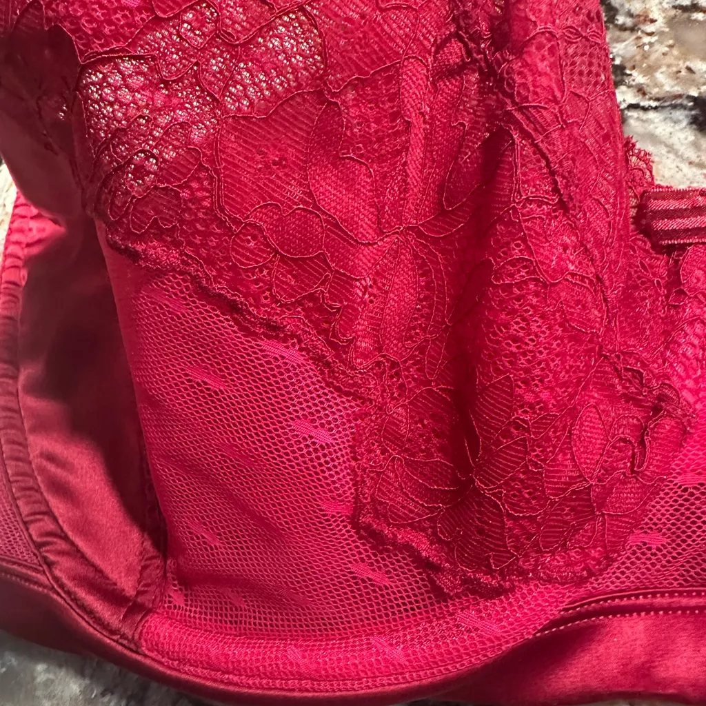 Adore Me Unlined Plus Red Lace Bra Size 38 H - Image 2