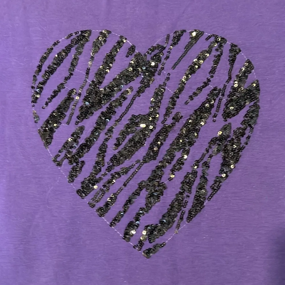 Lane Bryant size 18/20 purple zip front hoodie w/pockets & sequin accents GUC - Image 5