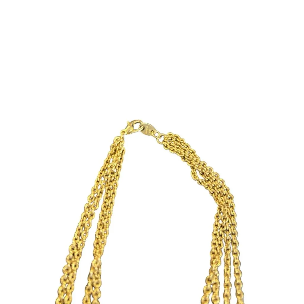 Vintage y2k gold tone Avon 4 strand pendant necklace with purple gems costume - Image 3