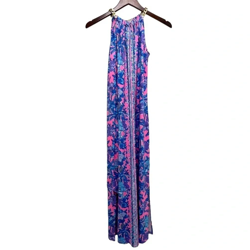 Lilly Pulitzer Bingham Halter Midi Dress soleil Pink Palm Tropical Resort XXS - Image 5