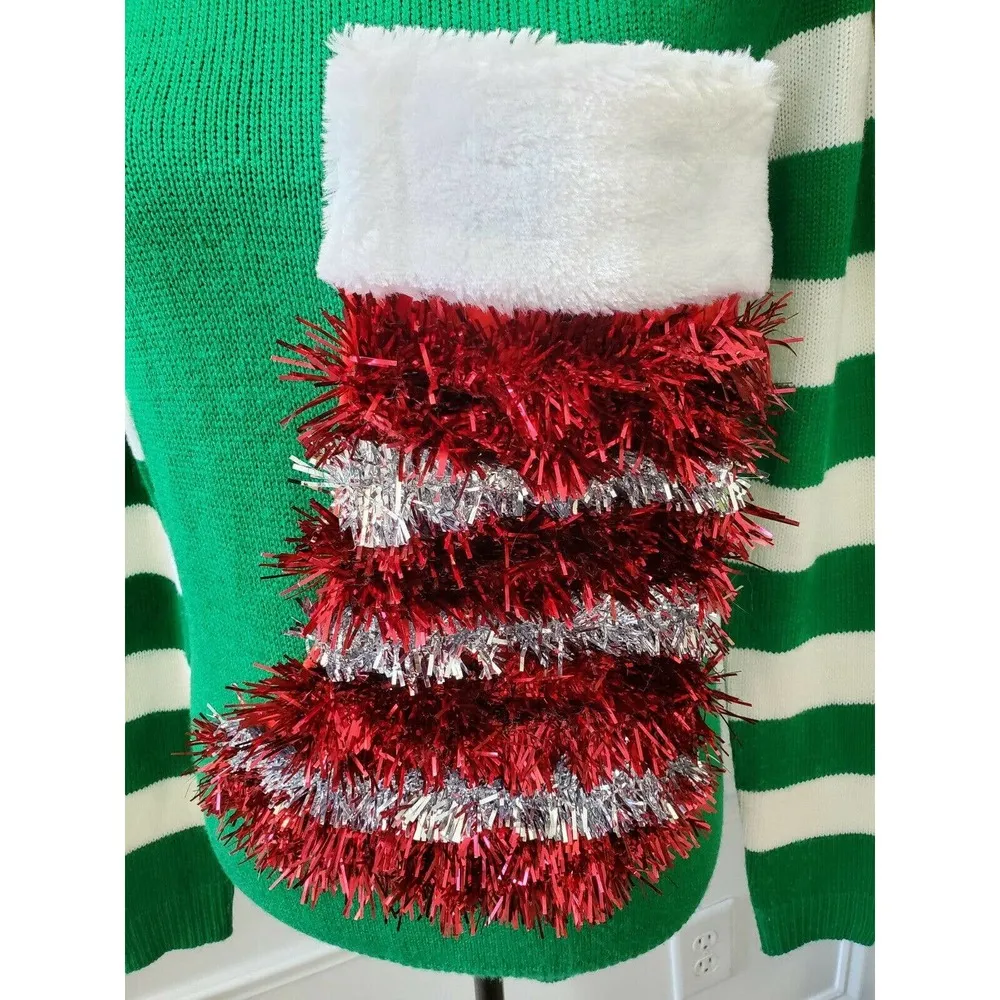 Sunset & Sixth Women's Green Acrylic Long Sleeve Round Neck Knit Sweater Size M Size M - Image 5