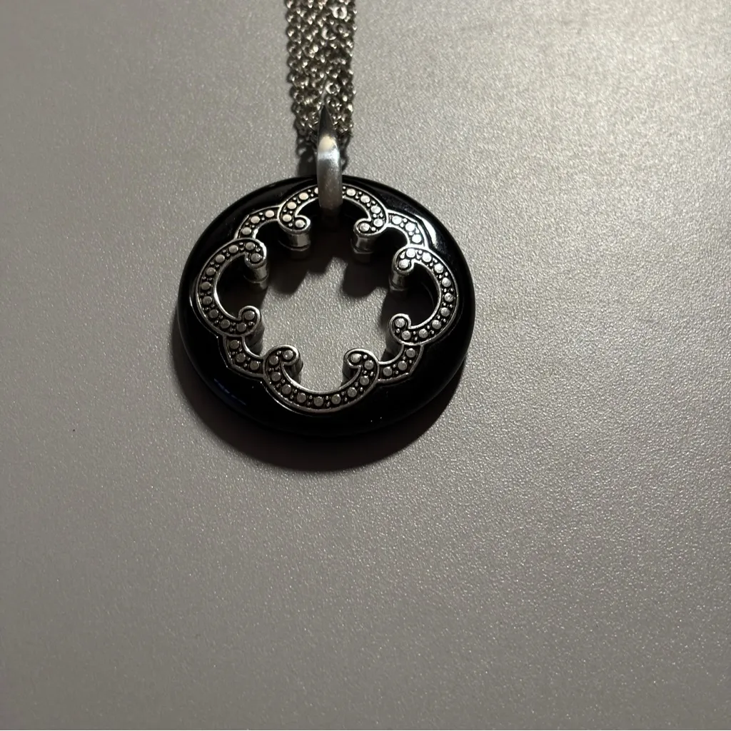 Brighton Imperial Swarovski Crystals Silver Black Resin Bangle Set Retired Rare - Image 2