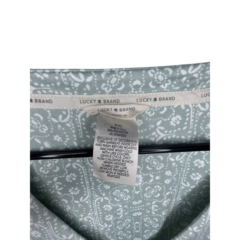Lucky Brand Button Up Floral Pattern Super Soft Short Sleeve Blouse - Image 3