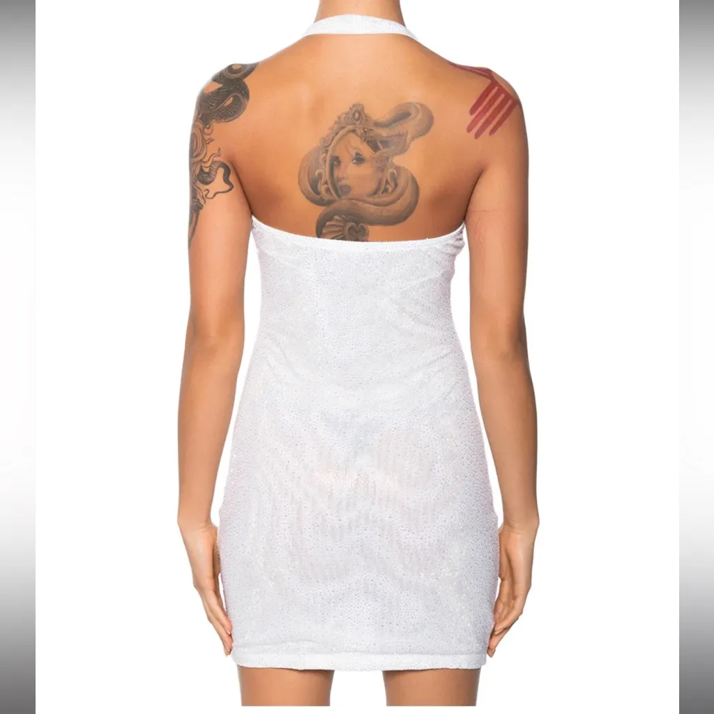 Akira She’s Glowing Rhinestone Halter Mini Dress - Image 2
